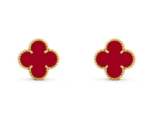 [⭐Renara] CLOVER 20MM RED AGATE EARRINGS