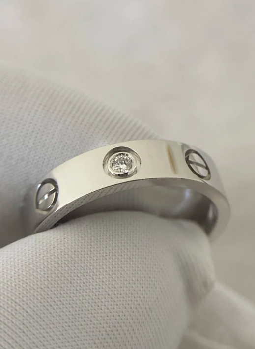 [⭐Renara]LOVE RING 4MM 1 DIAMOND SILVER