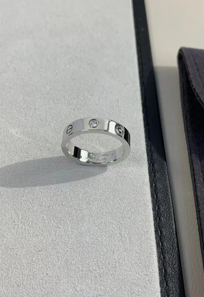 [⭐Renara]LOVE RING 4MM 1 DIAMOND SILVER