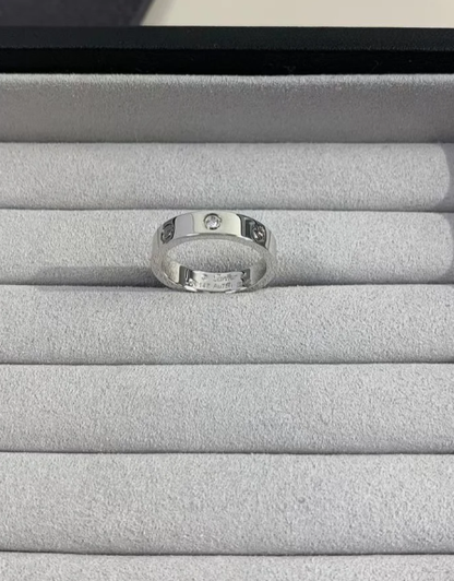[⭐Renara]LOVE RING 4MM 1 DIAMOND SILVER