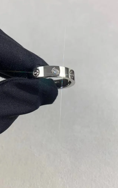 [⭐Renara]LOVE RING 4MM 1 DIAMOND SILVER