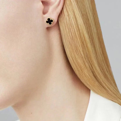 [⭐Renara]CLOVER MINI 9.5MM BLACK MOP EARRINGS