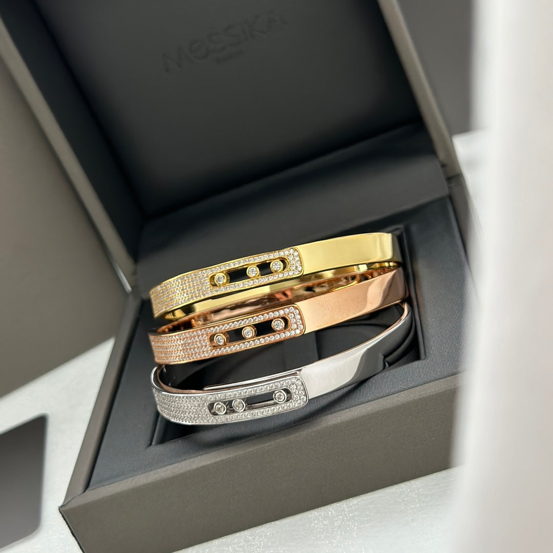 [⭐Renara]Move Noa Rose Gold Pavé Diamond Bangle Bracelet