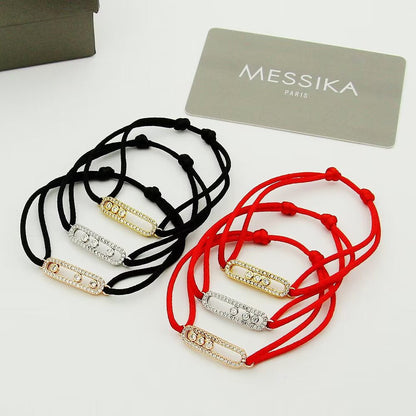 [⭐Renara]Messika Care(s) pink cord pavé bracelet