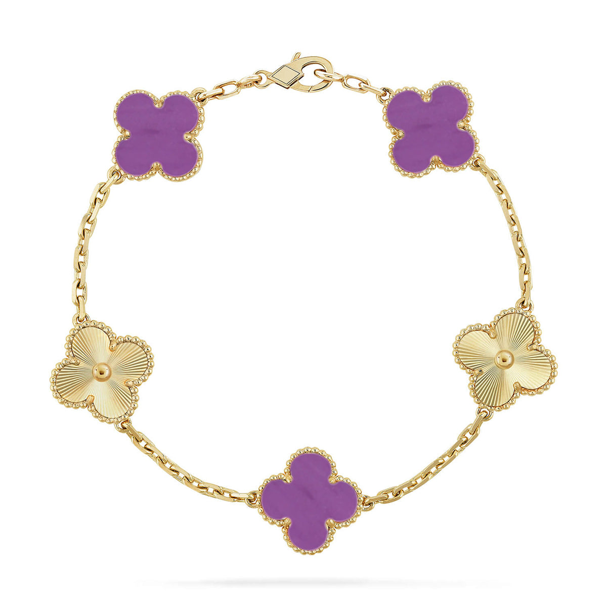 [⭐Renara] CLOVER 5 MOTIF VIOLET BRACELET COLLECTION