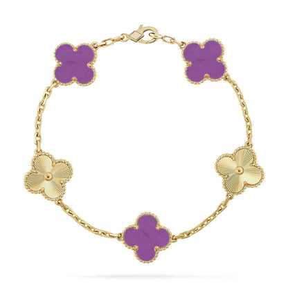 [⭐Renara] CLOVER 5 MOTIF VIOLET BRACELET COLLECTION