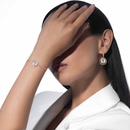 [⭐Renara]Demo MOVE WHITE MOTHER OF PEARL PINK GOLD DIAMOND BRACELET