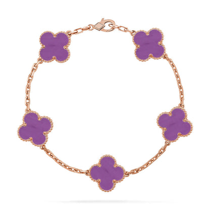[⭐Renara] CLOVER 5 MOTIF VIOLET BRACELET COLLECTION