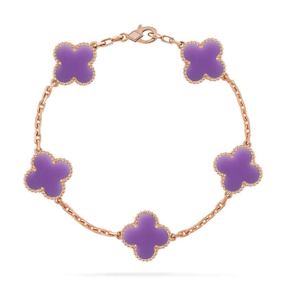 [⭐Renara]CLOVER 5 MOTIF LIGHT PURPLE BRACELET COLLECTION