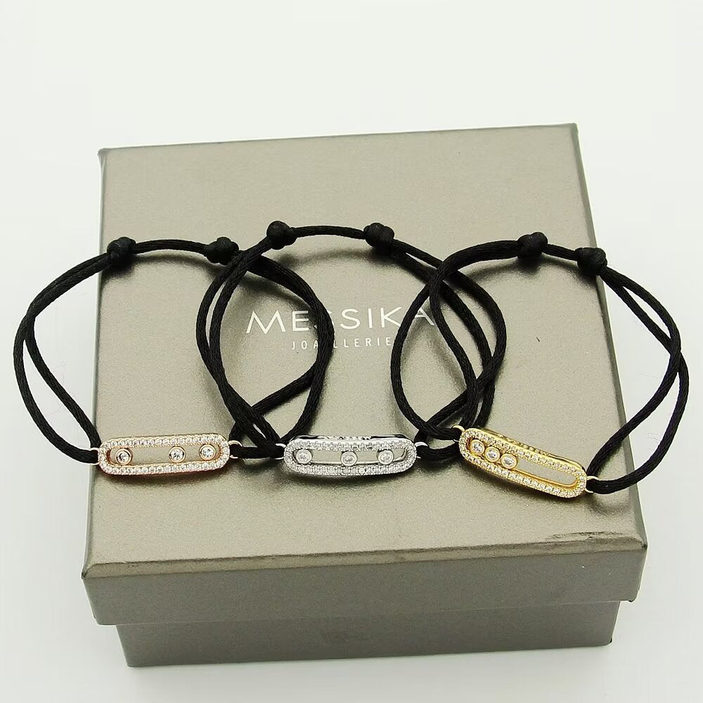 [⭐Renara]Messika Care(s) pink cord pavé bracelet