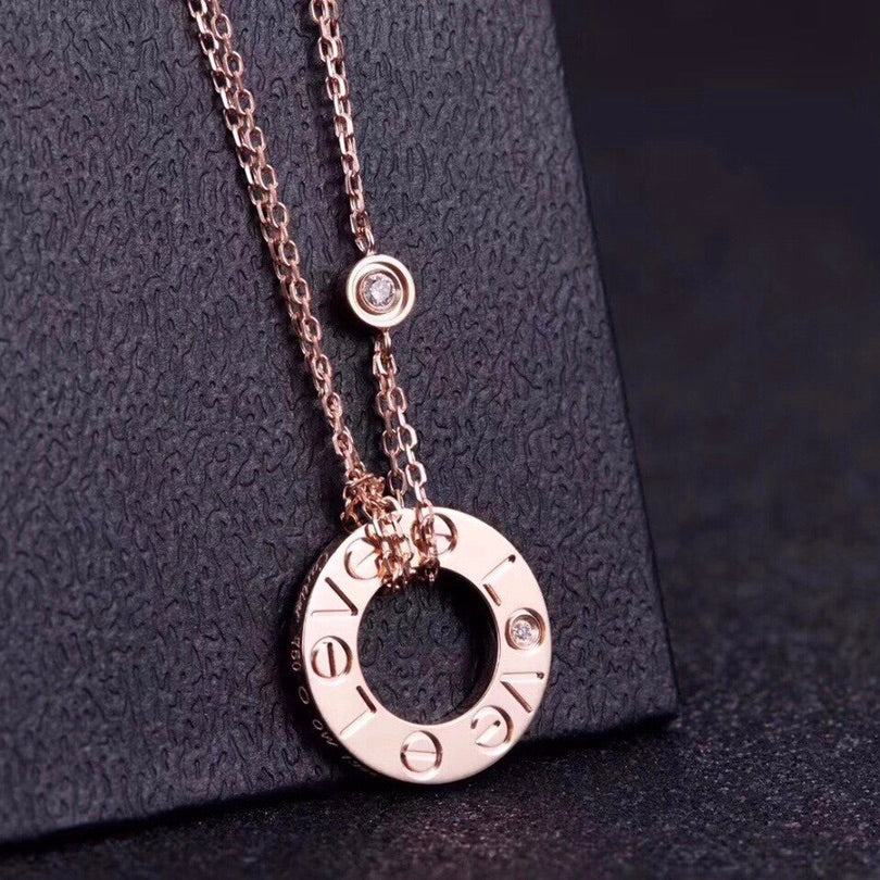 [⭐Renara]LOVE NECKLACE 16MM 2 DIAMONDS