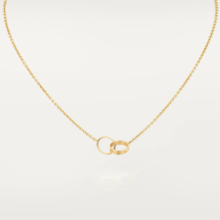 [⭐Renara]LOVE NECKLACE DOUBLE RING GOLD