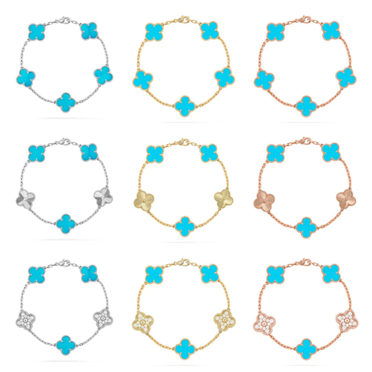 [⭐Renara] CLOVER 5 MOTIF TURQUOISE BRACELET COLLECTION
