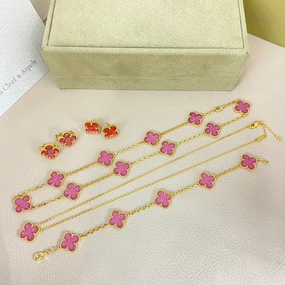 [⭐Renara]CLOVER 10 MOTIFS  NEW BUBBLE PINK ENAMEL