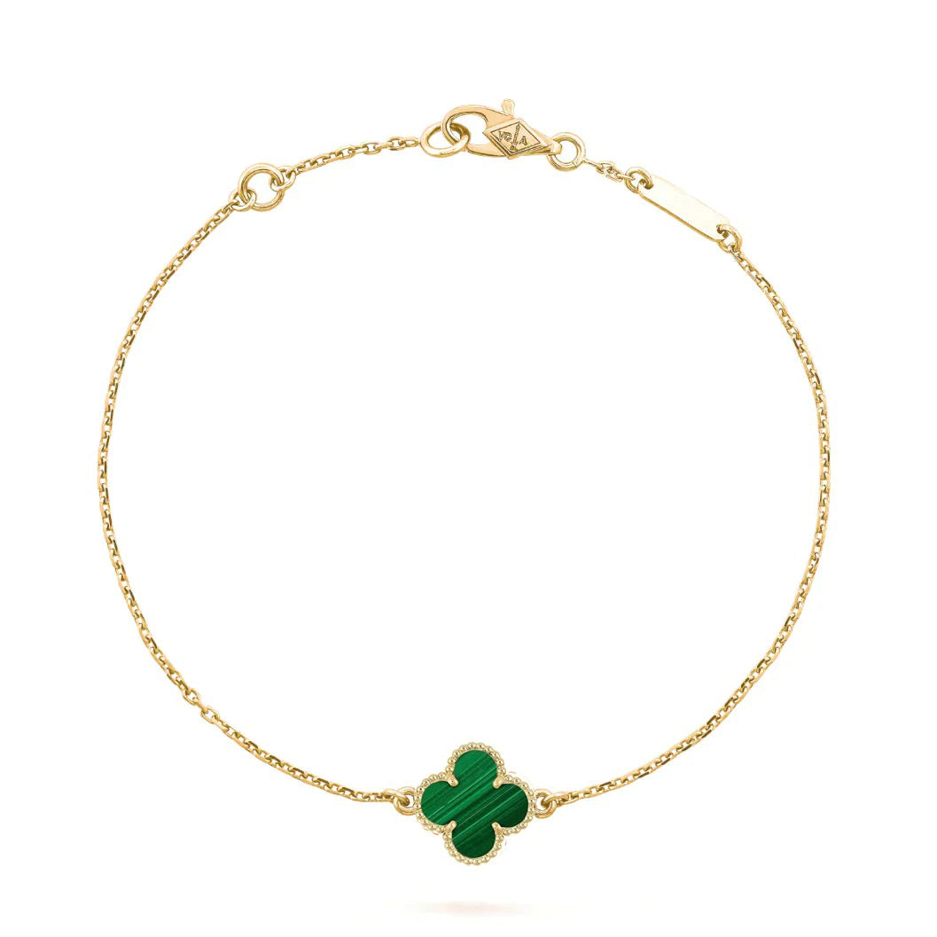 [⭐Renara]CLOVER BRACELET MALACHITE 1 MOTIF