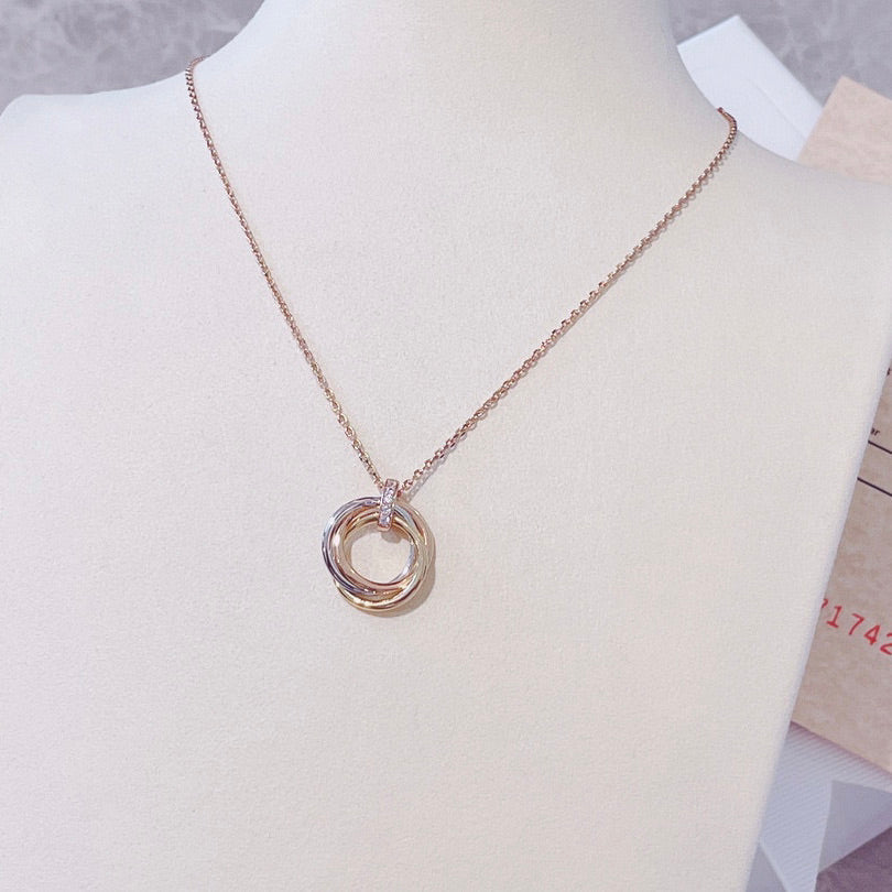 [⭐Renara]TRINITY NECKLACE GOLD  DIAMONDS