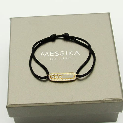 [⭐Renara]Messika Care(s) pink cord pavé bracelet