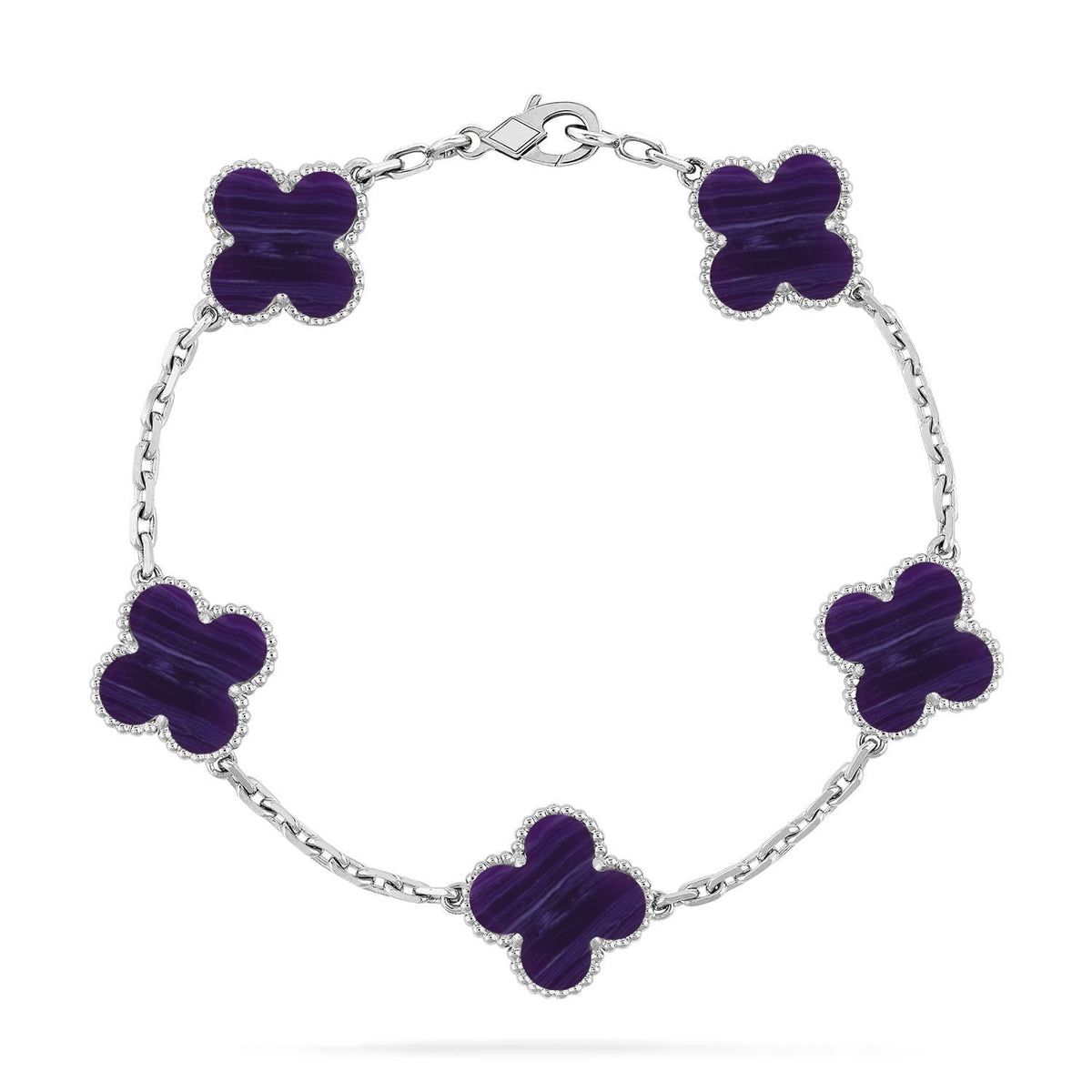 [⭐Renara]CLOVER 5 MOTIF PURPLE STRIPES BRACELET COLLECTION