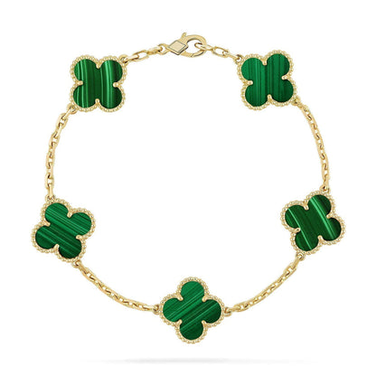 [⭐Renara] CLOVER 5 MOTIF MALACHITE BRACELET COLLECTION