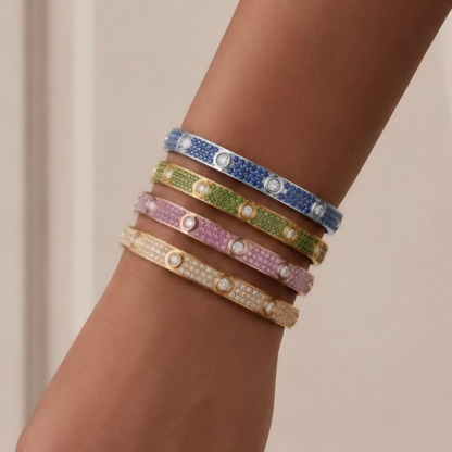 [⭐Renara]2026 PAVE GEMSTONE LOVE BRACELET 6.1MM 10 DIAMONDS