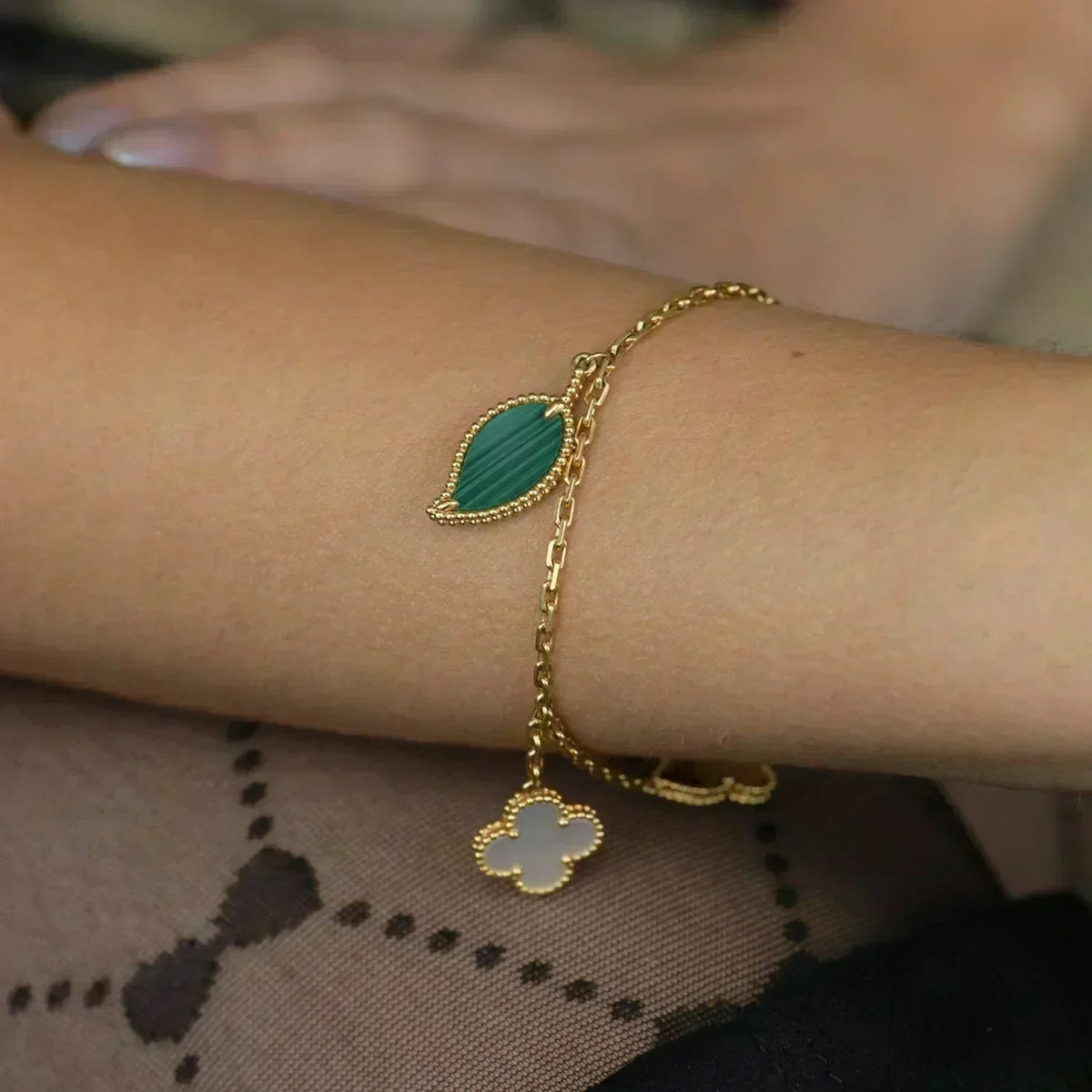 [⭐Renara]LUCKY SPRING 5 MOTIF GOLD BRACELET