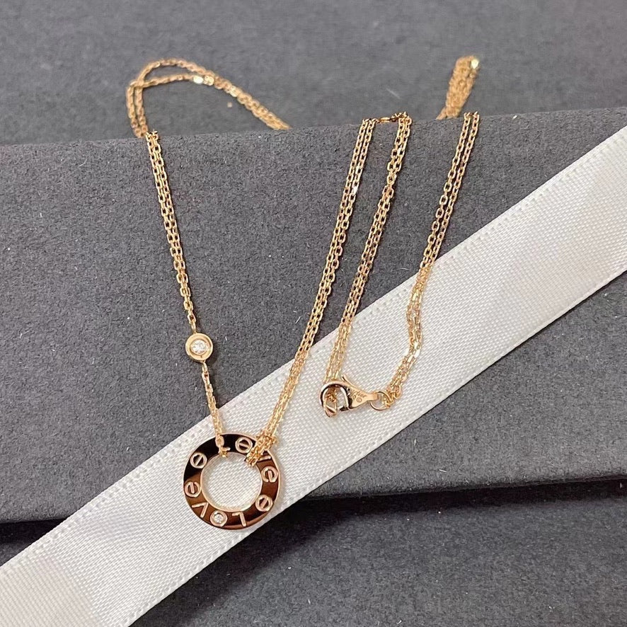 [⭐Renara]LOVE NECKLACE 16MM 2 DIAMONDS