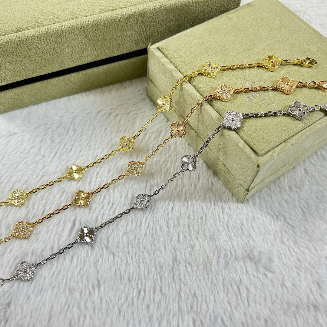 [⭐Renara]CLOVER 6 MOTIF DIAMOND LASER BRACELET