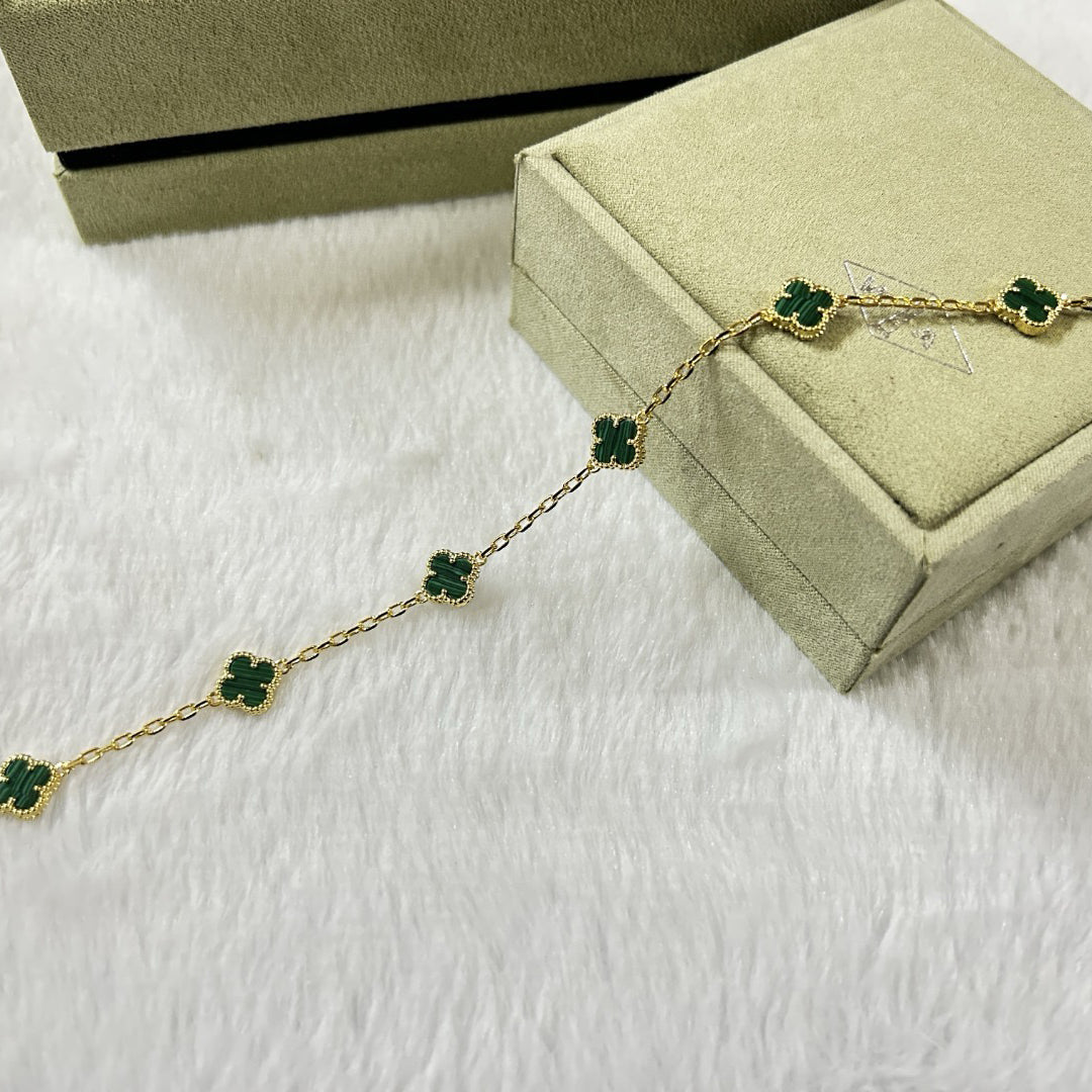 [⭐Renara]CLOVER 6 MOTIF MALACHITE BRACELET