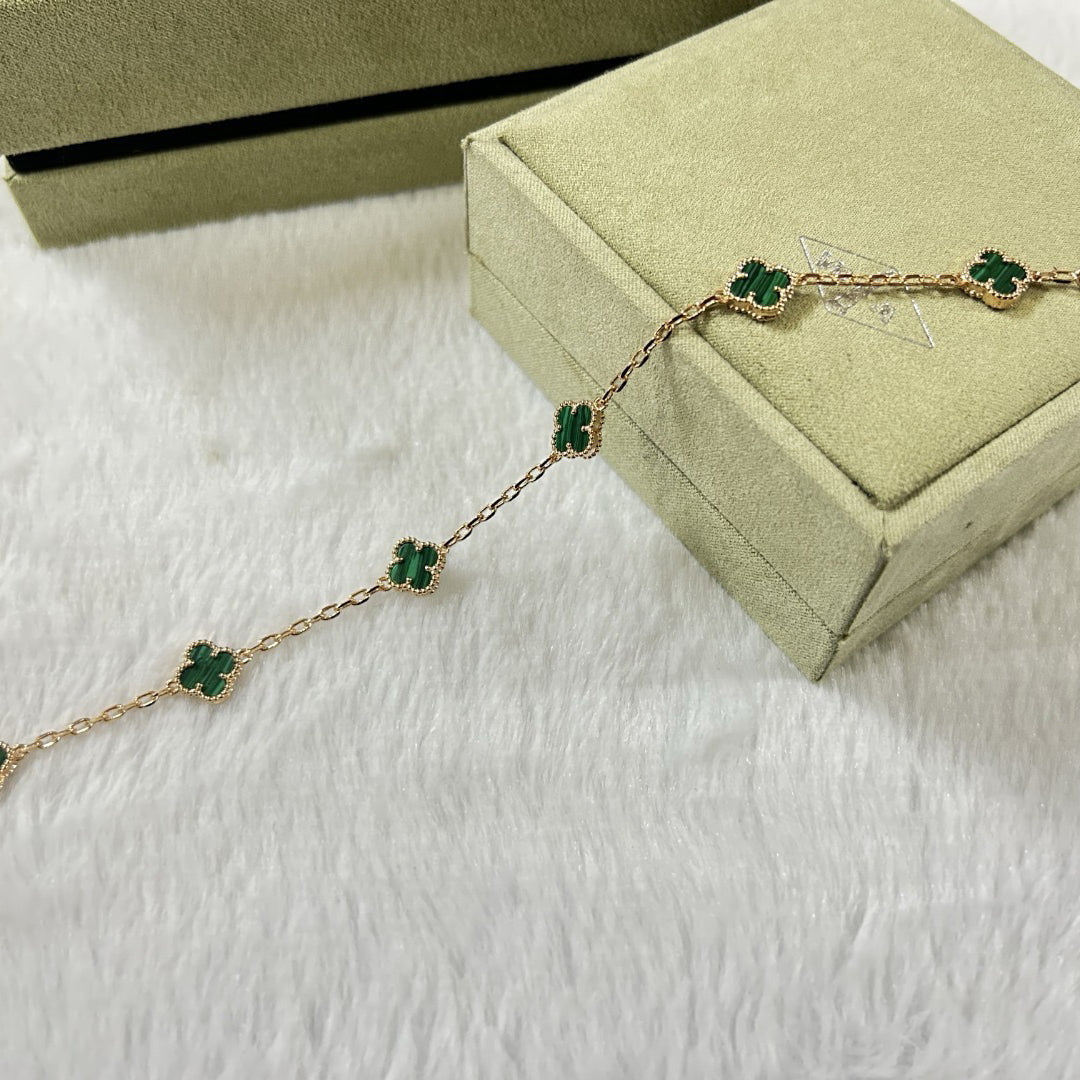 [⭐Renara]CLOVER 6 MOTIF MALACHITE BRACELET