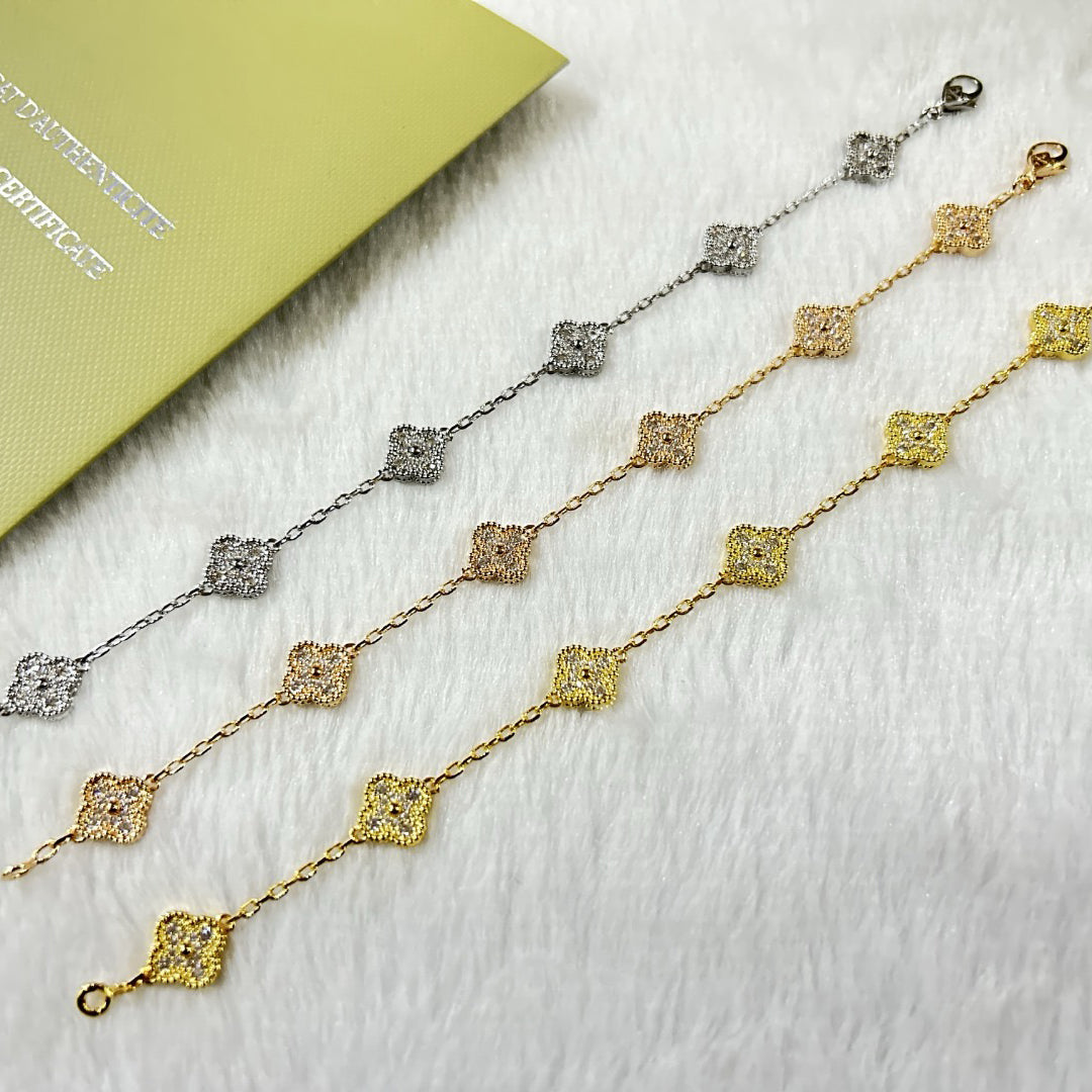 [⭐Renara]CLOVER 6 MOTIF DIAMOND BRACELET