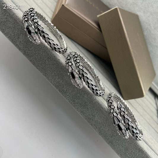 [⭐Renara]NEW OBSIDIAN & DIAMOND SERPENT BRACELET