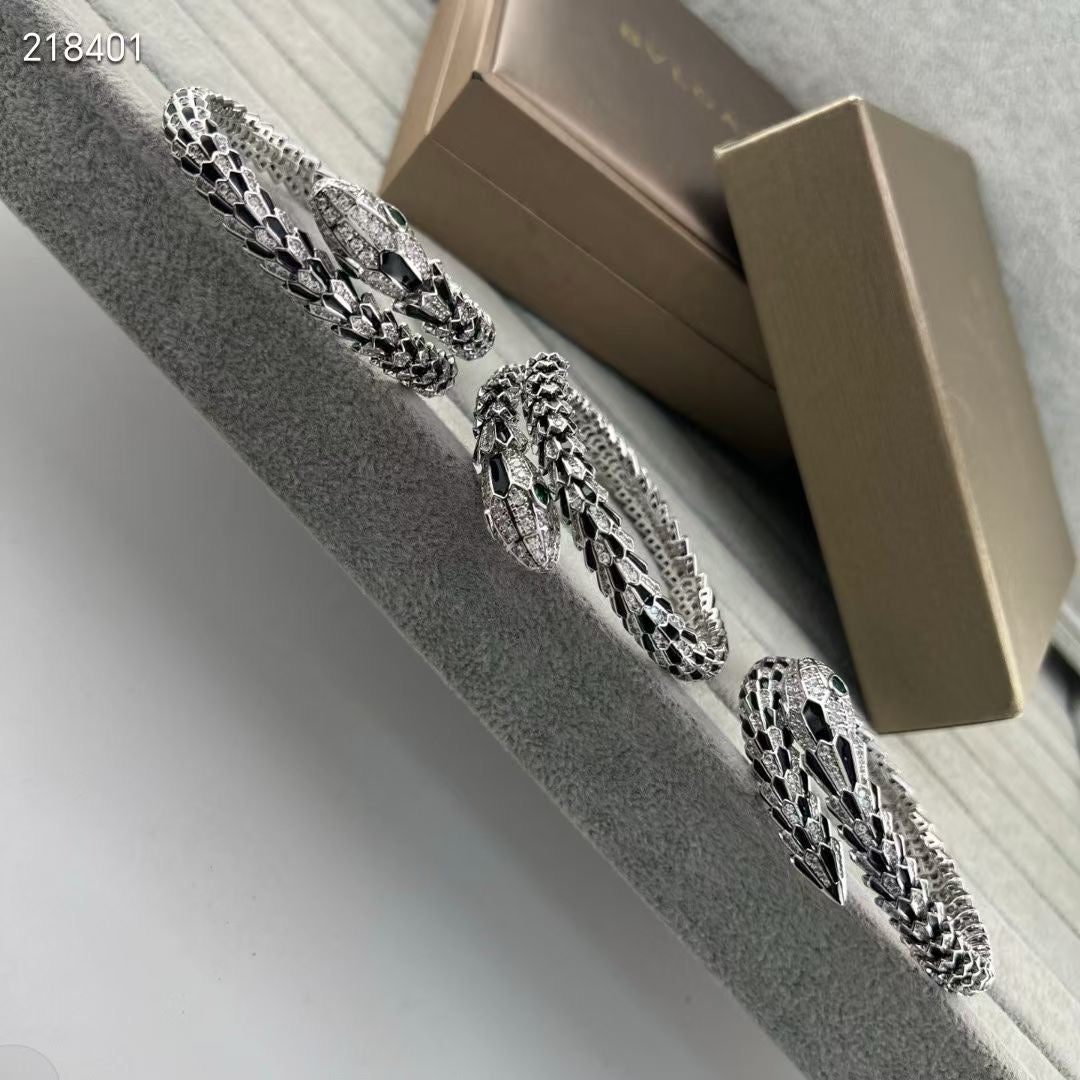 [⭐Renara]NEW OBSIDIAN & DIAMOND SERPENT BRACELET