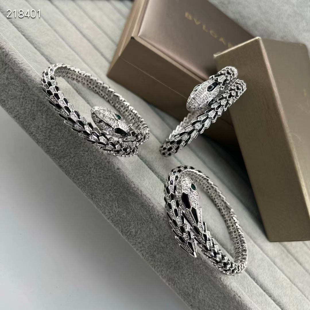 [⭐Renara]NEW OBSIDIAN & DIAMOND SERPENT BRACELET