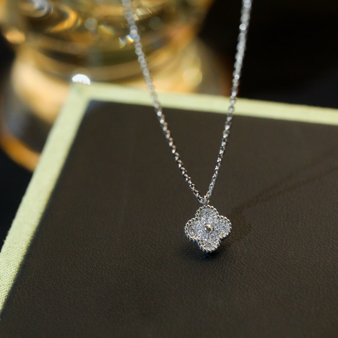 [⭐Renara]CLOVER MINI 9.5MM PENDANT DIAMOND NECKLACE