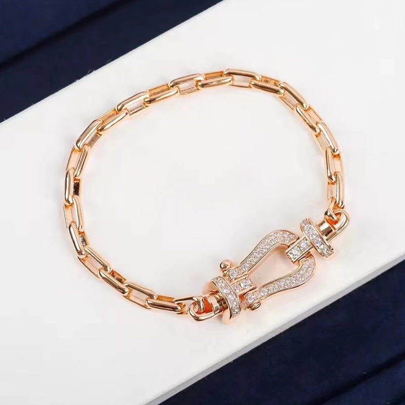 [⭐Renara]FORCE LARGE HORSESHOE CLASP  METAL BRACELET