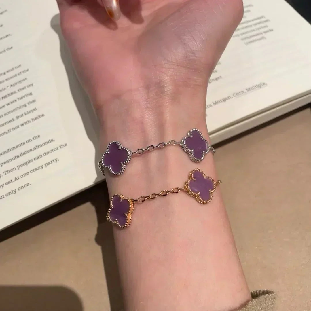 [⭐Renara] CLOVER 5 MOTIF VIOLET BRACELET COLLECTION