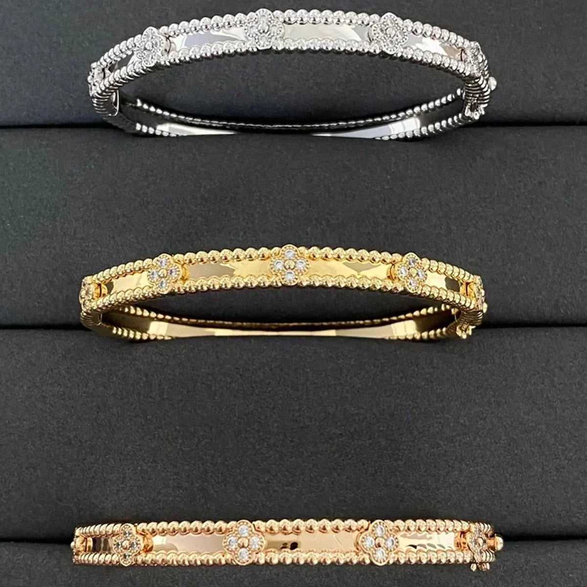 [⭐Renara]CLOVER BRACELET 4MM DIAMONDS
