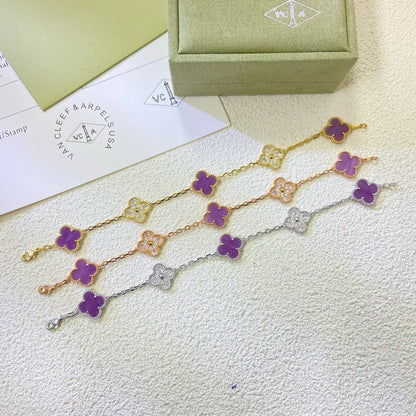 [⭐Renara] CLOVER 5 MOTIF VIOLET BRACELET COLLECTION