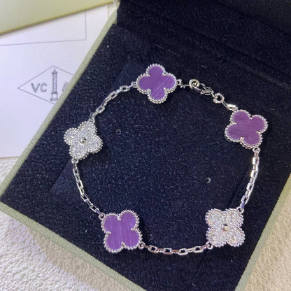 [⭐Renara] CLOVER 5 MOTIF VIOLET BRACELET COLLECTION
