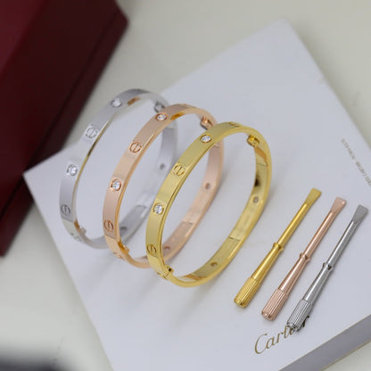 [⭐Renara]LOVE BRACELET 6.1MM 4 DIAMONDS
