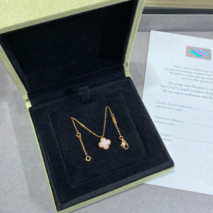 [⭐Renara]CLOVER 15MM PINK MOTHER-OF-PEARL SINGLE FLOWER NECKLACE