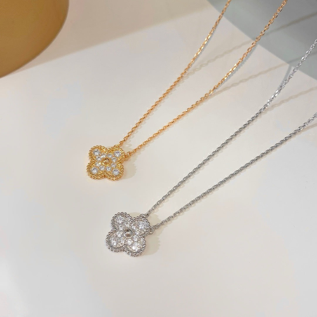 [⭐Renara]CLOVER 15MM DIAMOND SINGLE FLOWER NECKLACE