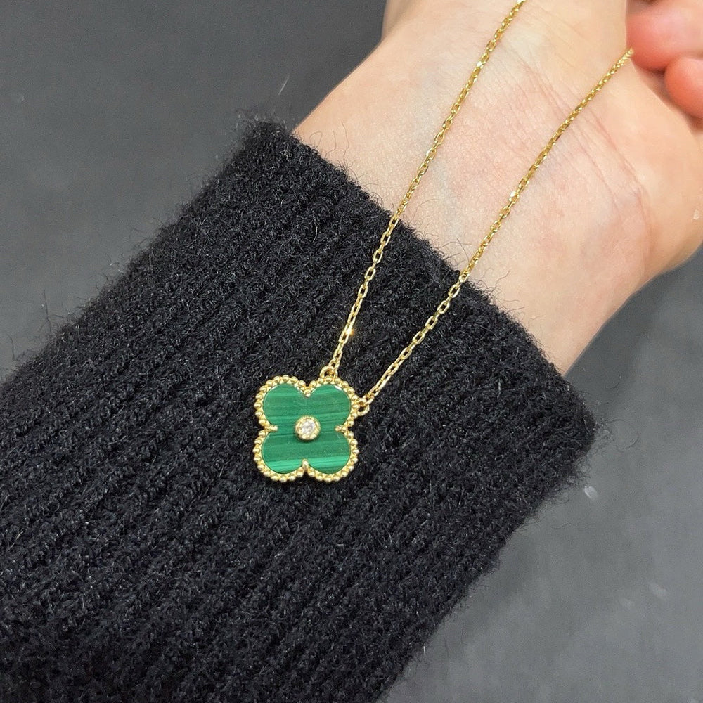 [⭐Renara]CLOVER 15MM DIAMOND TURQUOISE NECKLACE