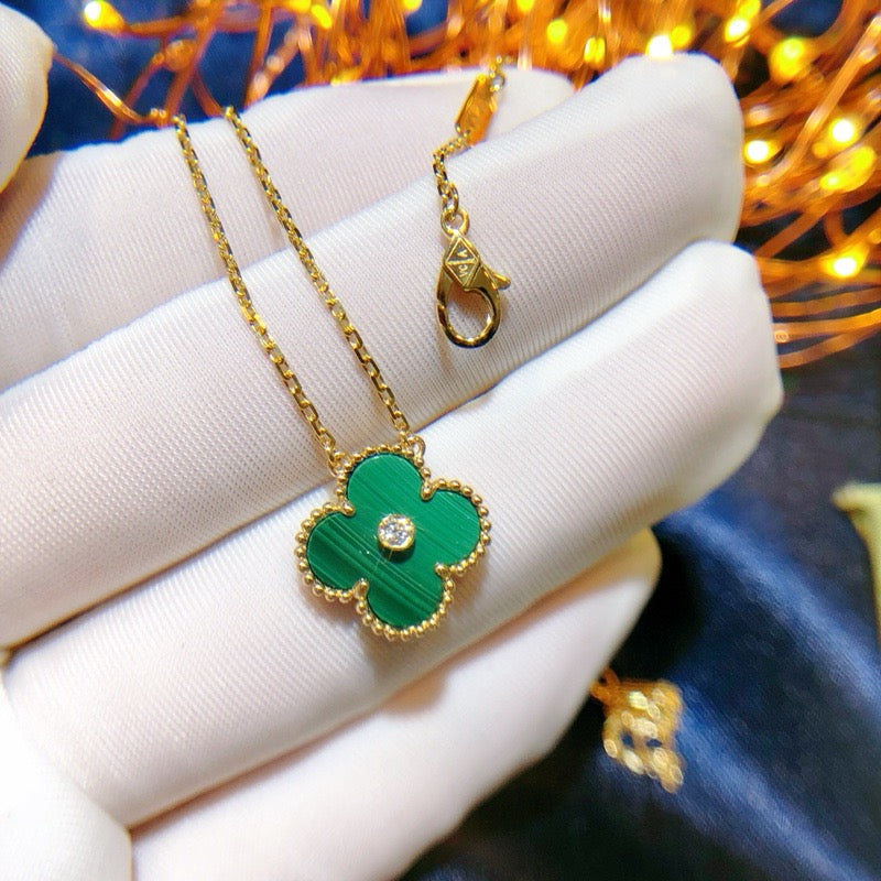 [⭐Renara]CLOVER 15MM DIAMOND TURQUOISE NECKLACE