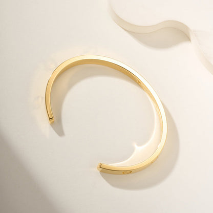 [⭐Renara]LOVE BRACELET 6.1MM 1 DIAMOND OPEN CUFF