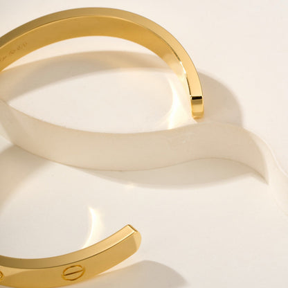 [⭐Renara]LOVE BRACELET 6.1MM 1 DIAMOND OPEN CUFF