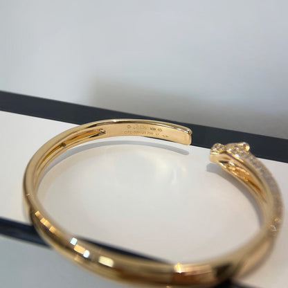 [⭐Renara]PANTHERE HALF DIAMOND OPEN BRACELET