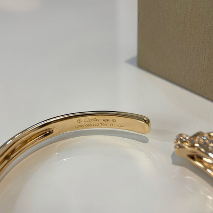 [⭐Renara]PANTHERE HALF DIAMOND OPEN BRACELET