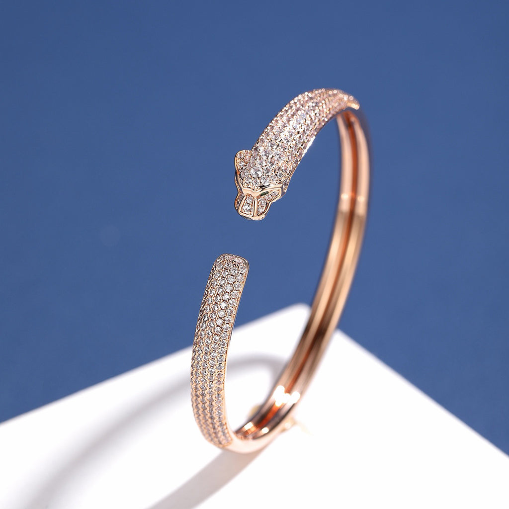[⭐Renara]PANTHERE FULL DIAMOND OPEN BRACELET
