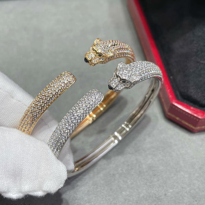 [⭐Renara]PANTHERE FULL DIAMOND OPEN BRACELET